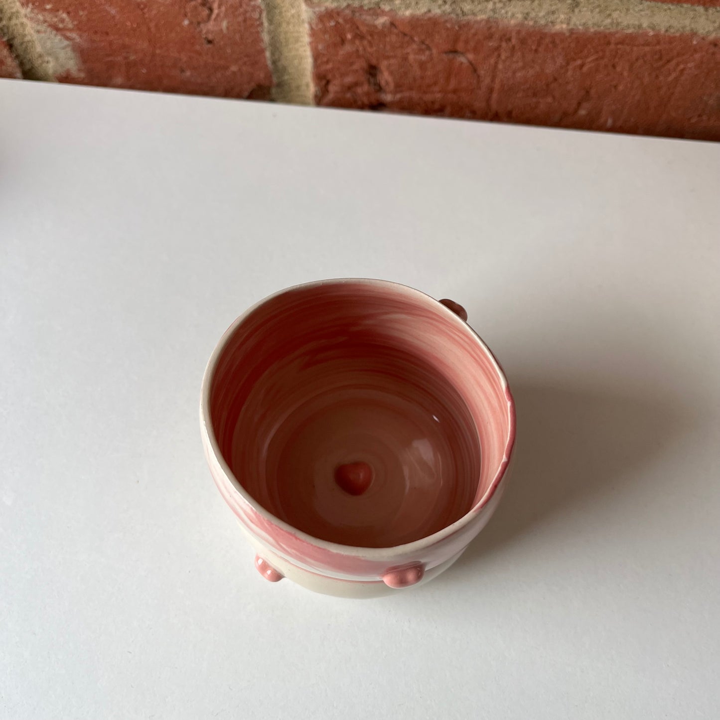 Imperfect swirl bubble heart espresso cup