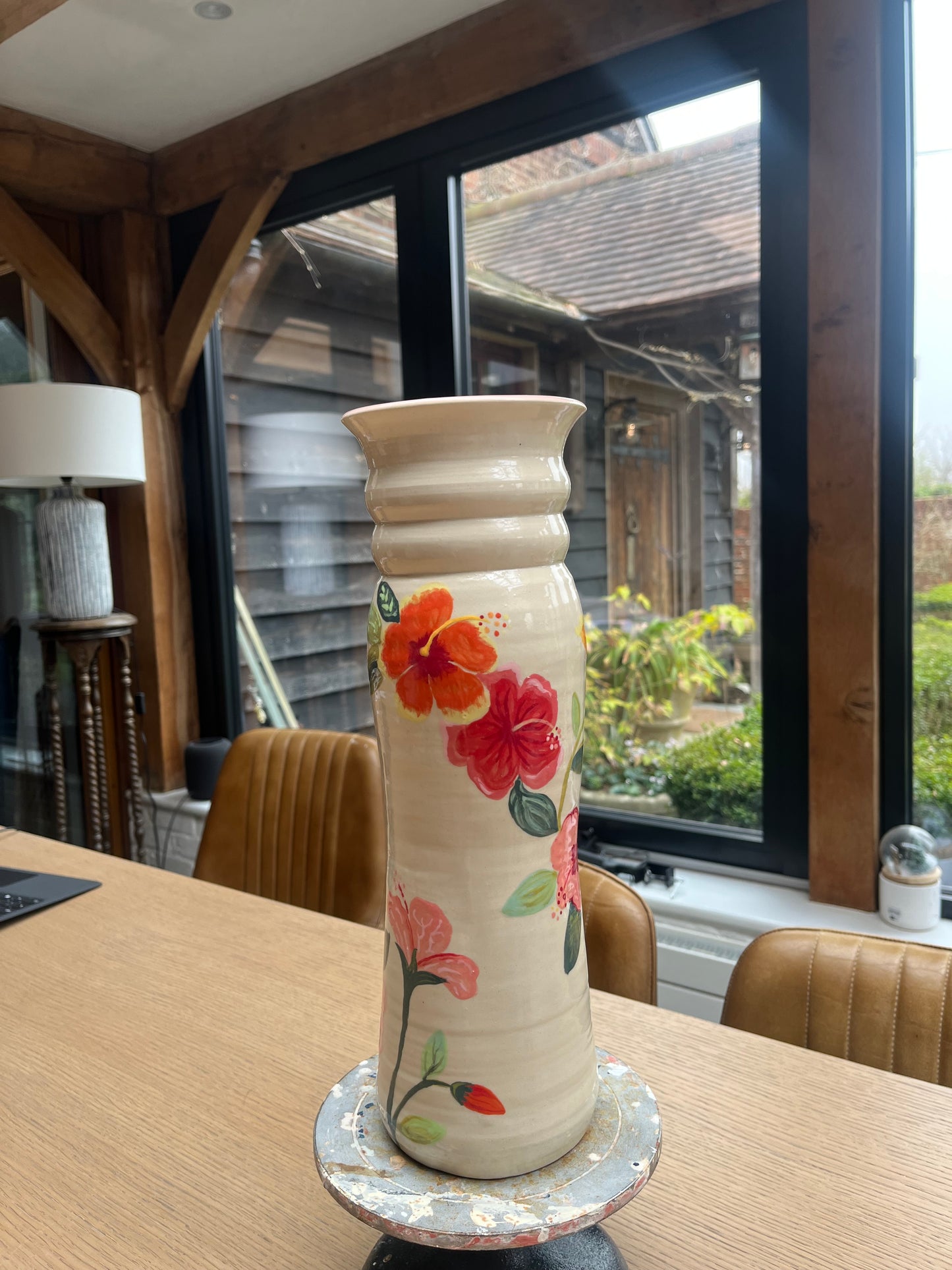 Tall Hibiscus Vase