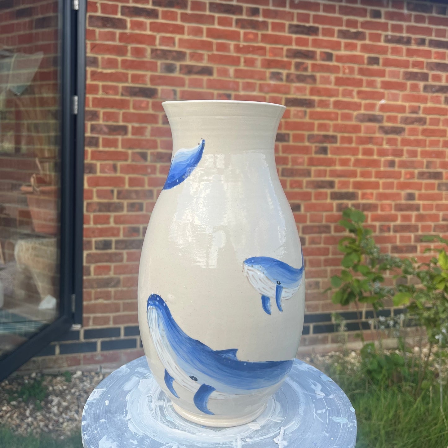 Humpback Whale and Calf Vase