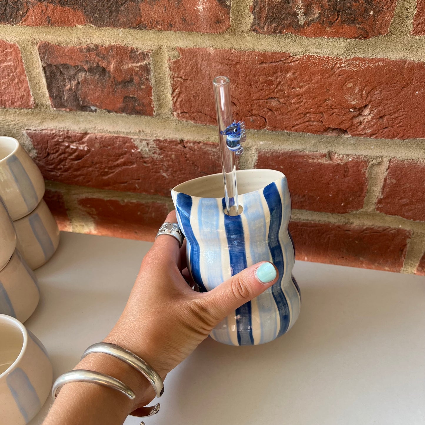 Stripe straw cup