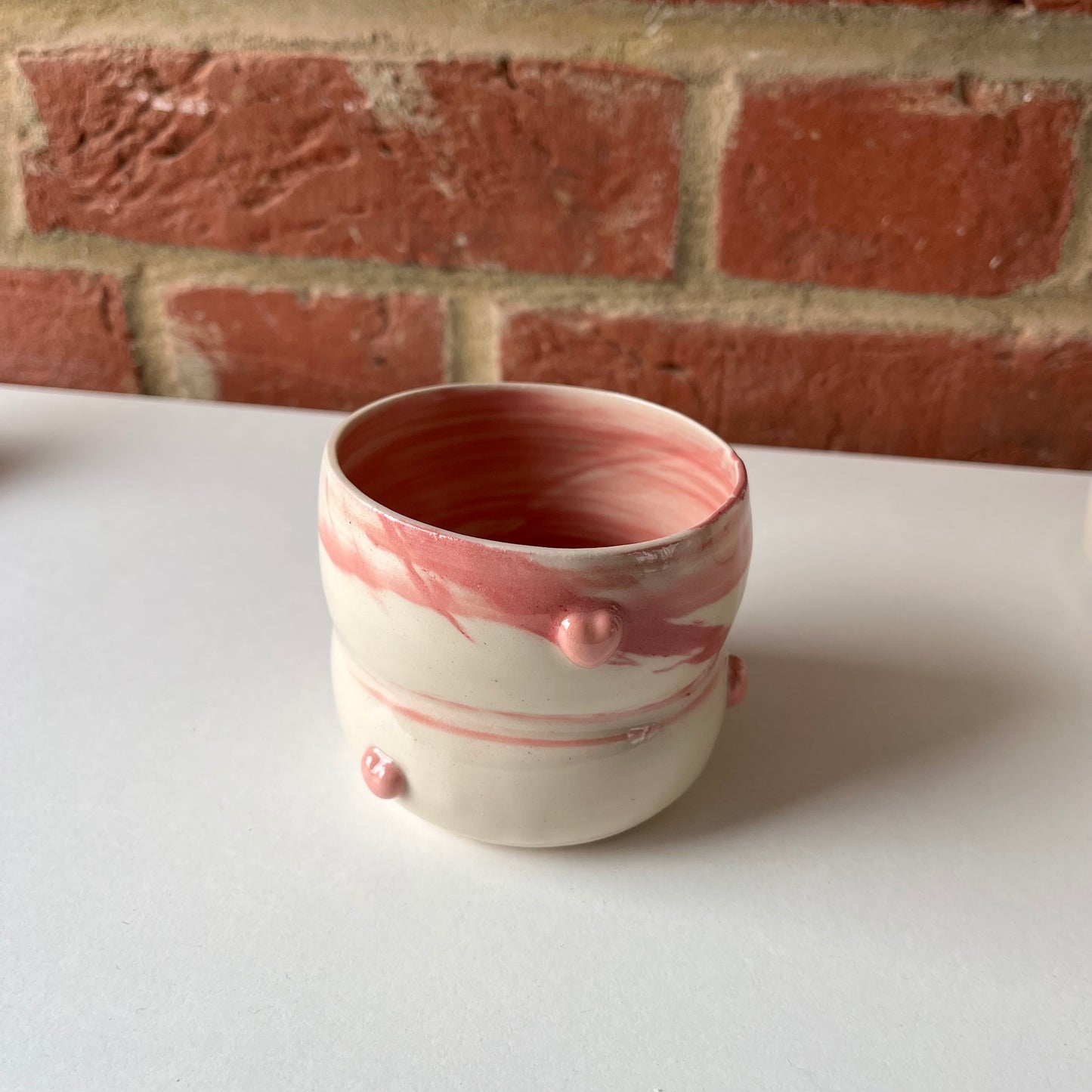 Imperfect swirl bubble heart espresso cup