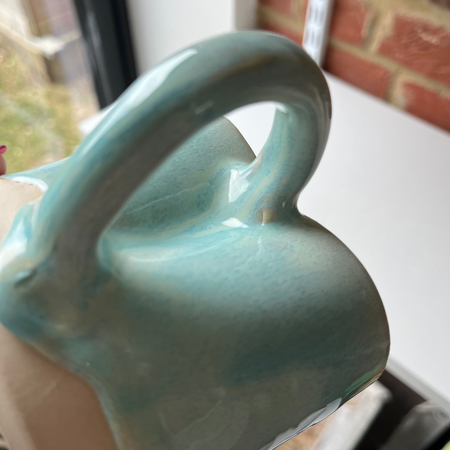 Imperfect aqua heart mug