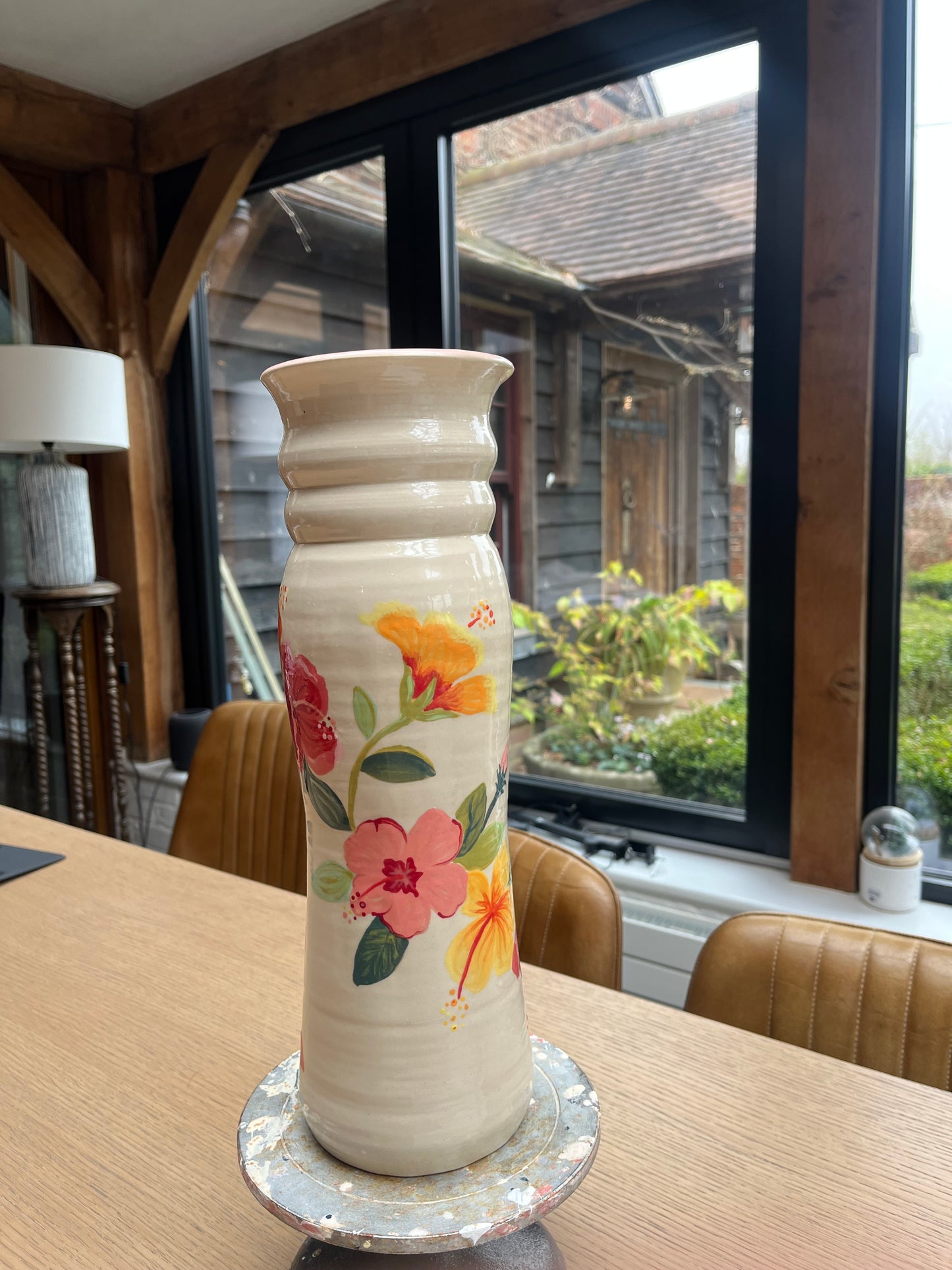 Tall Hibiscus Vase