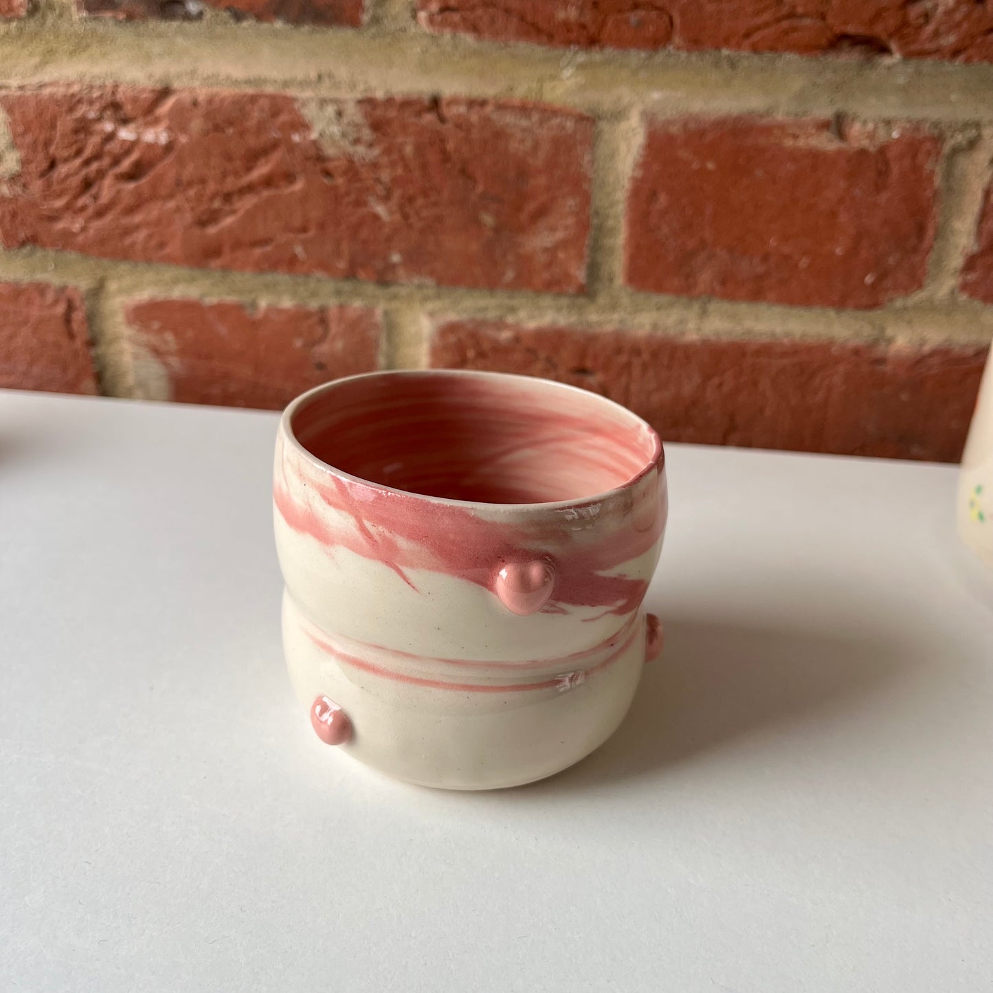 Imperfect swirl bubble heart espresso cup