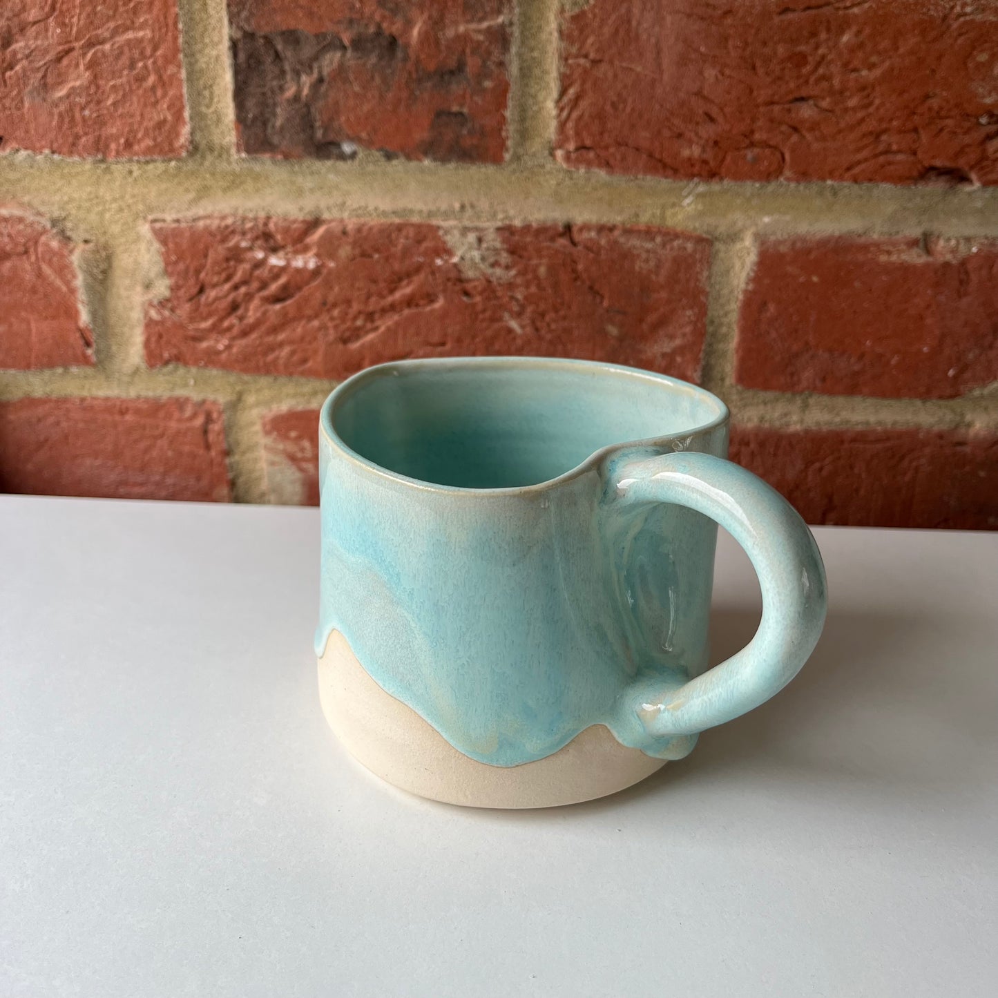 Imperfect aqua heart mug