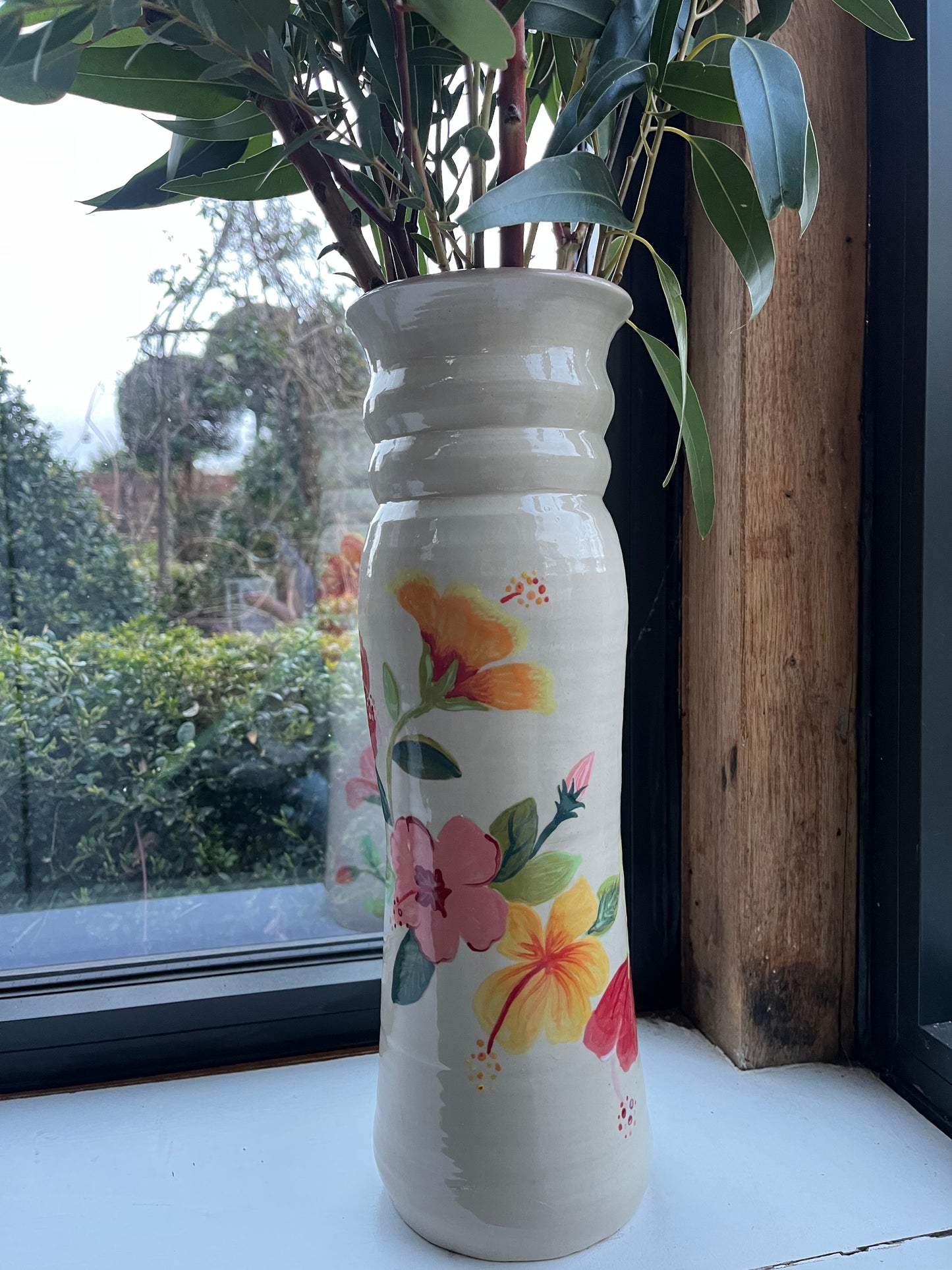 Tall Hibiscus Vase