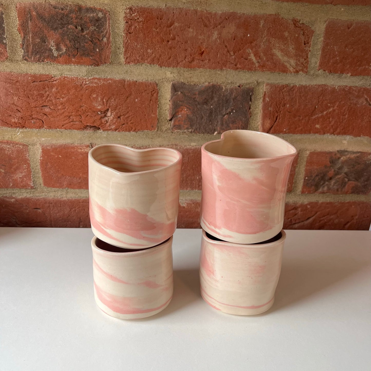 Pink Swirly Heart Espresso Cup