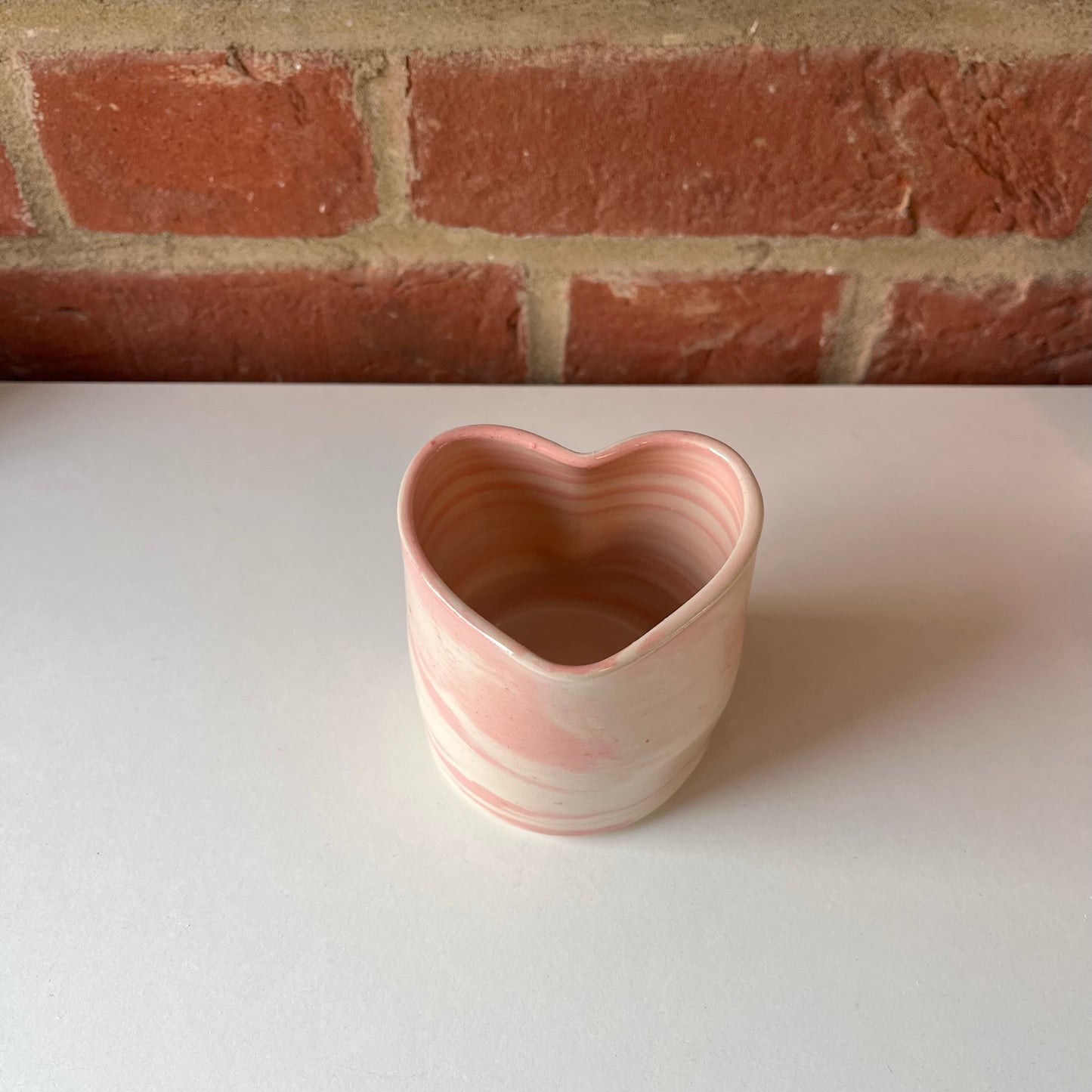 Pink Swirly Heart Espresso Cup