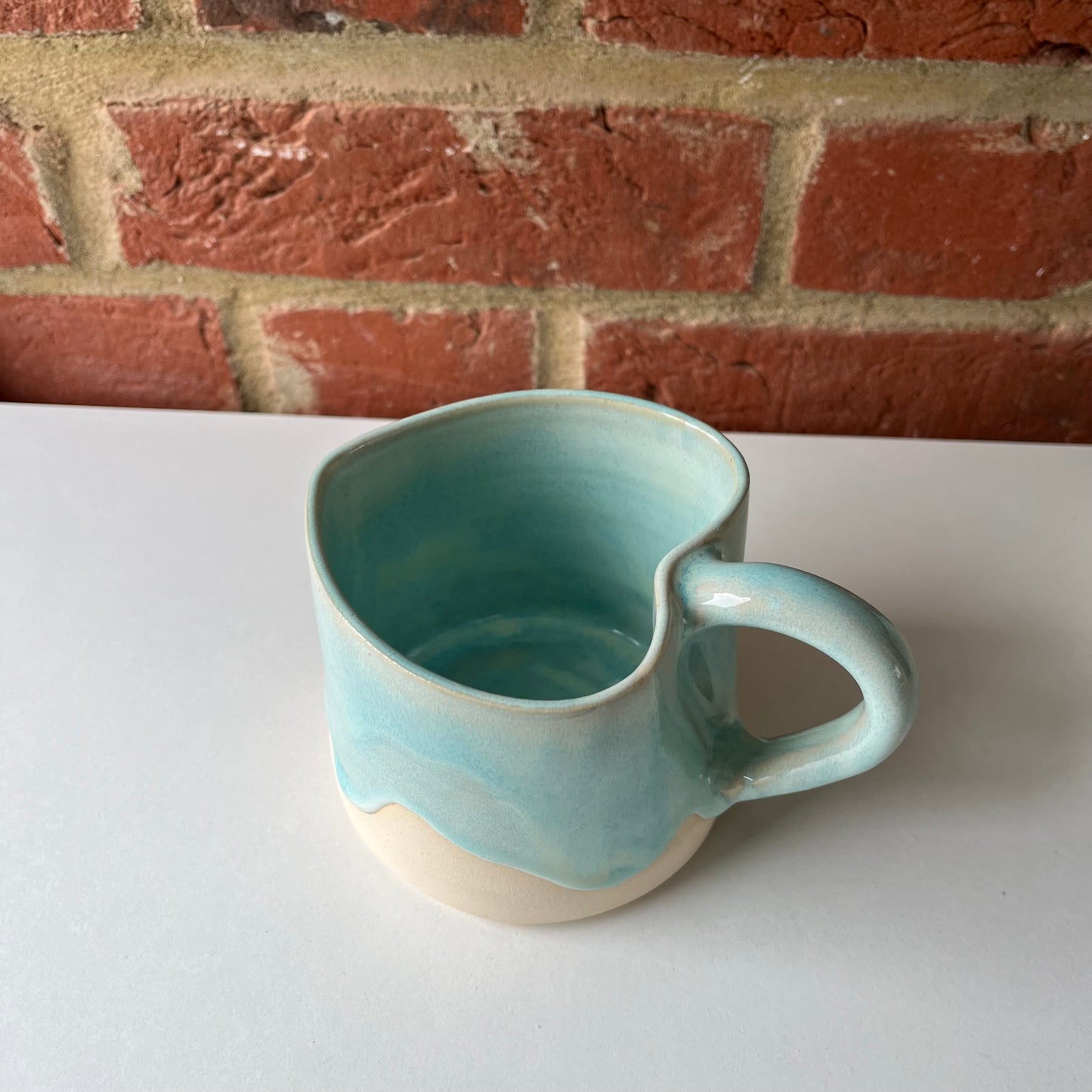 Imperfect aqua heart mug