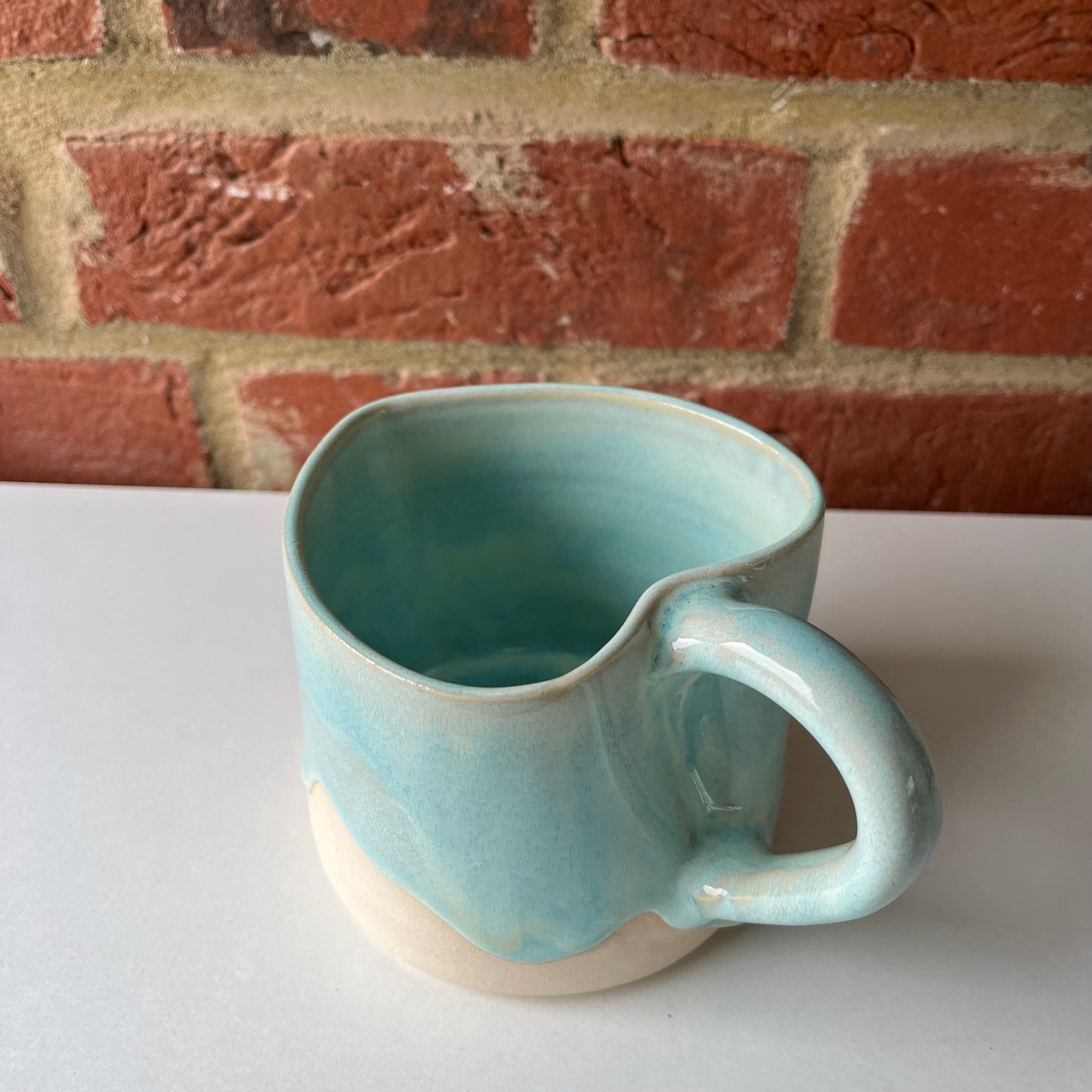 Imperfect aqua heart mug