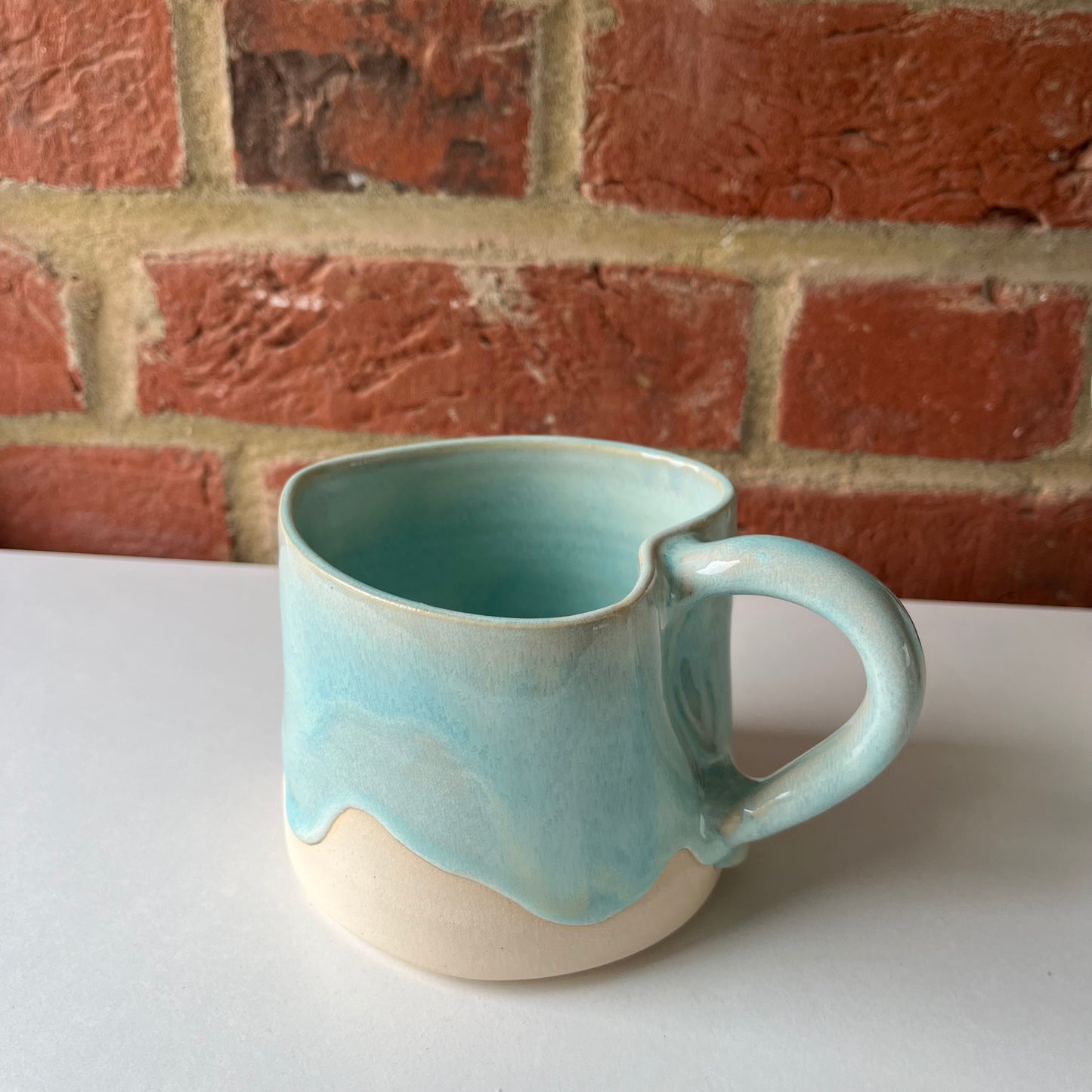 Imperfect aqua heart mug