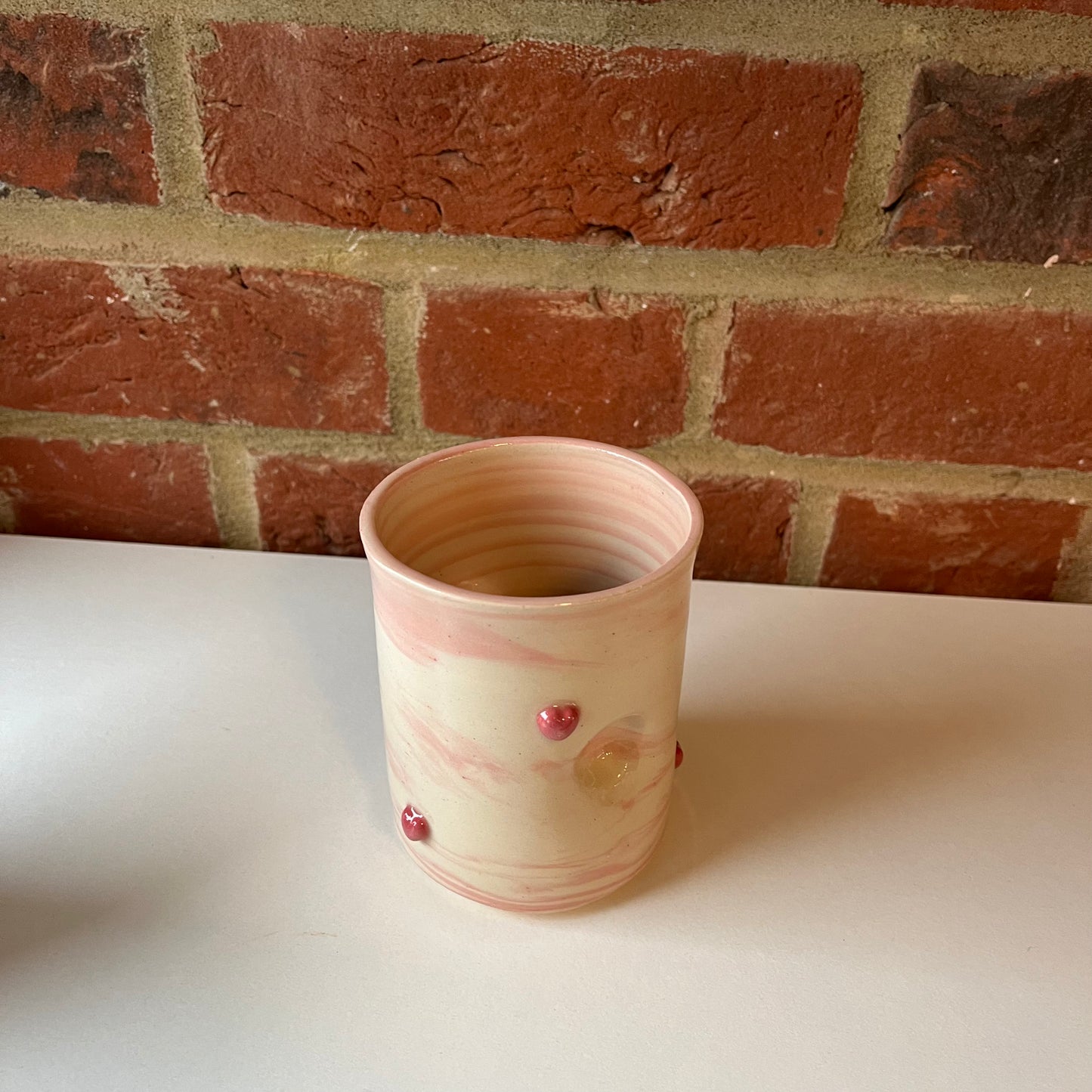 Pink Swirly Puffy Heart Pinch Cup