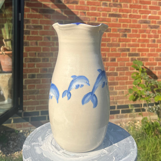 Wavy Dolphin Vase