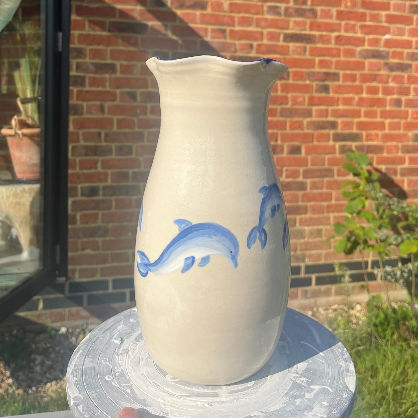 Wavy Dolphin Vase