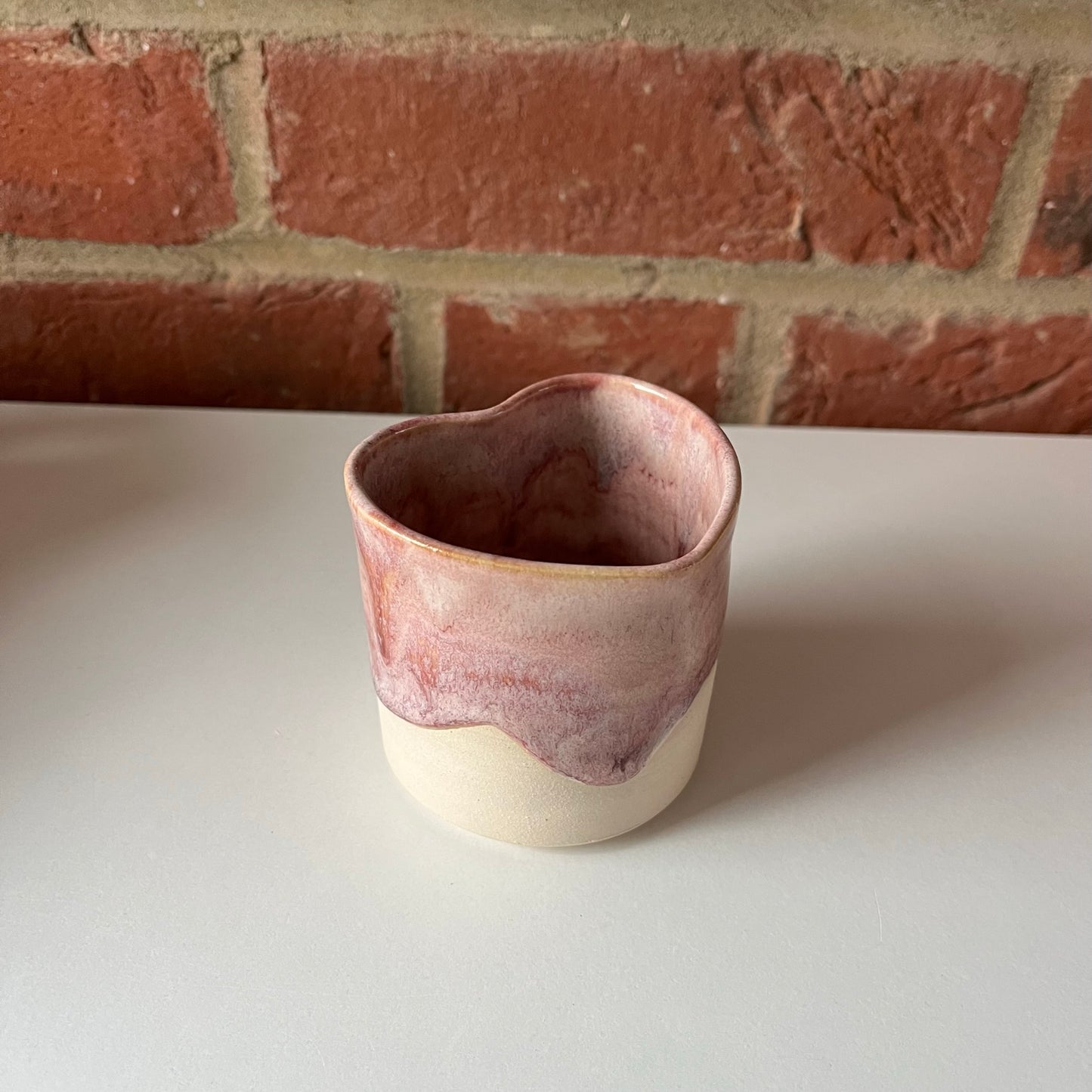 Dusty Pink Heart Espresso Cup