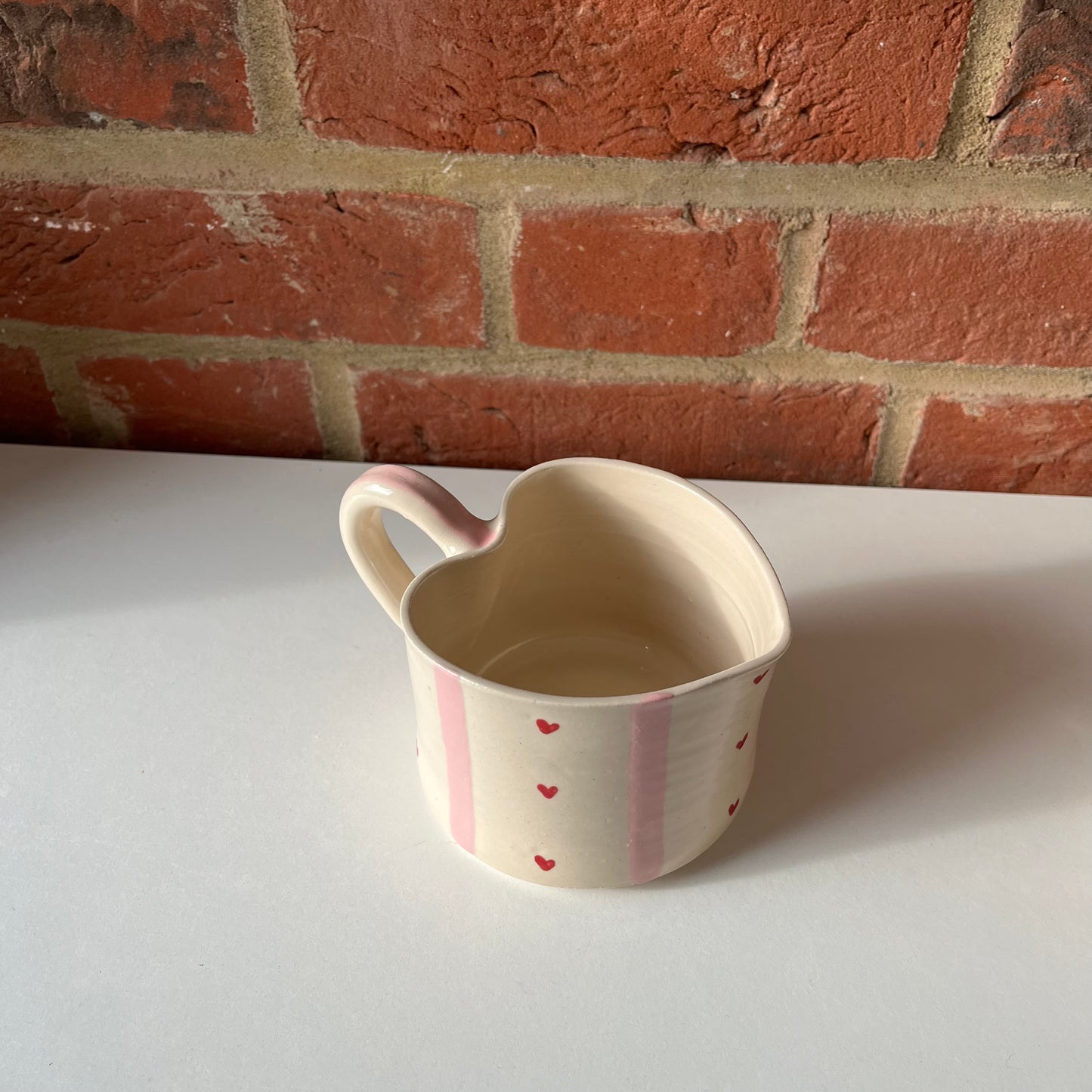 Pink Stripy 'Love You' Valentines Mug