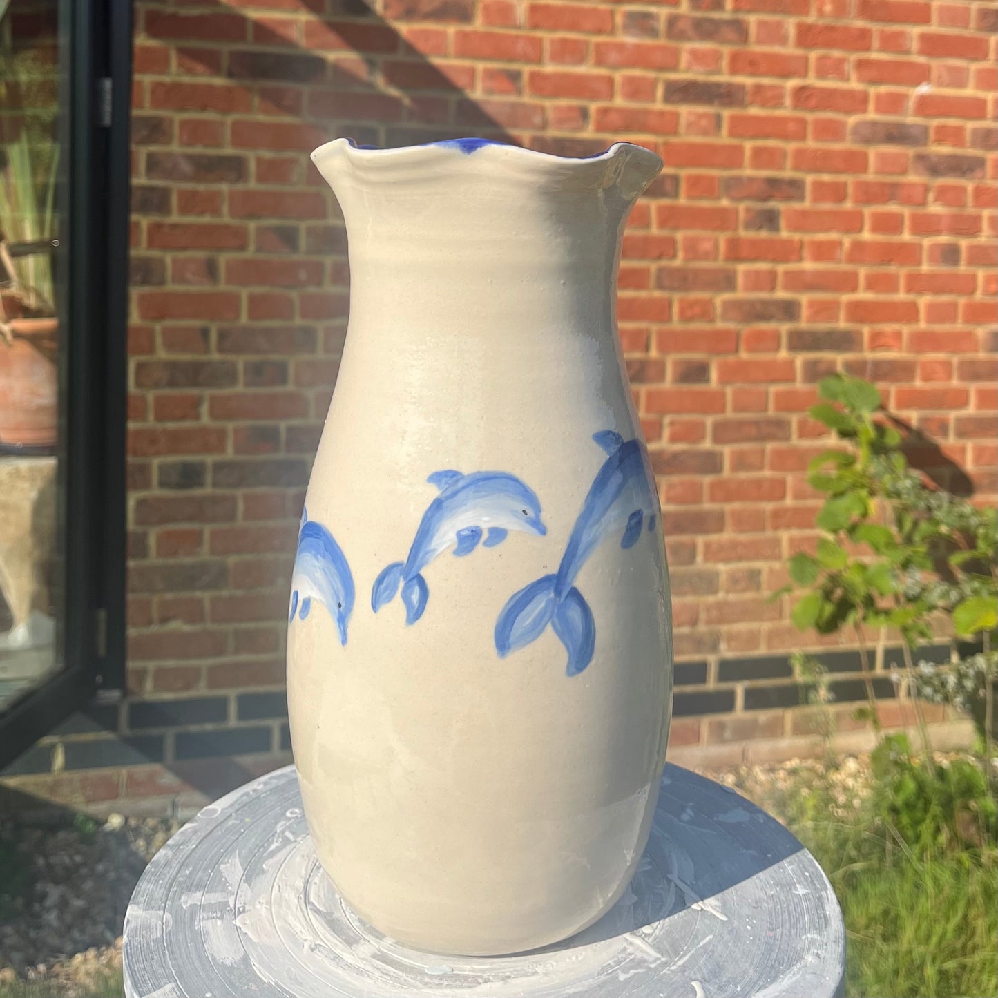 Wavy Dolphin Vase