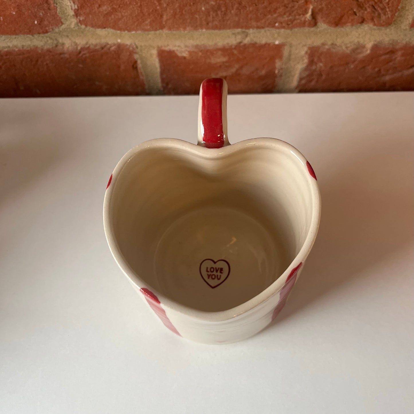 Red Stripy 'Love You' Valentines Mug