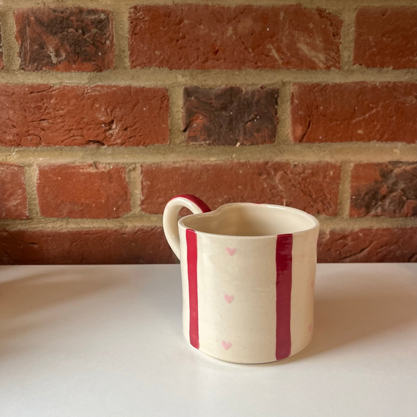 Red Stripy 'Love You' Valentines Mug