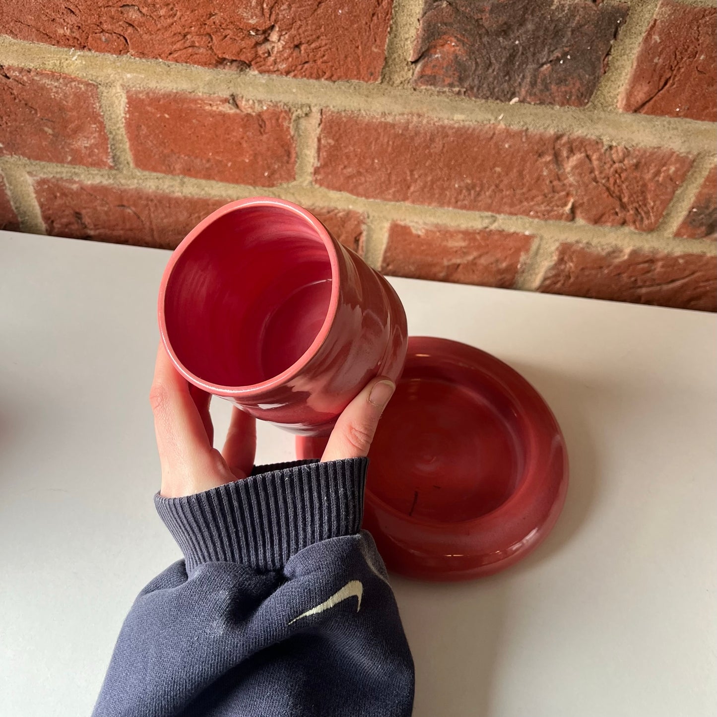 Raspberry Bubble Cup and Saucer