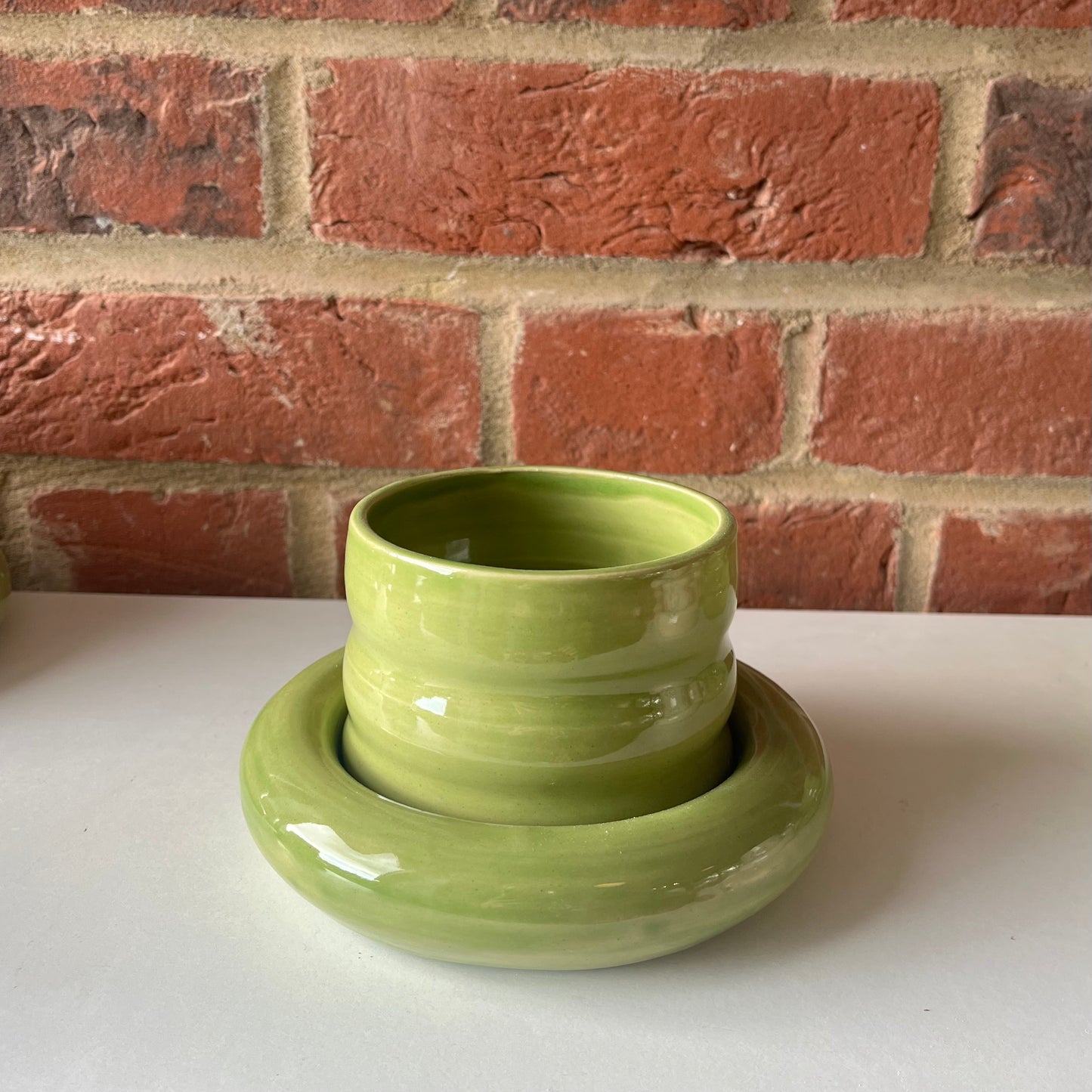 Matcha Bubble Cup & Saucer