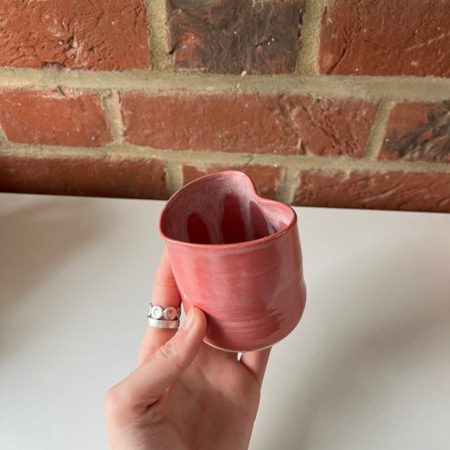 Raspberry Heart Espresso Cup