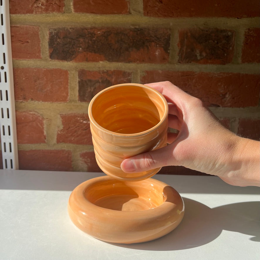 Cantaloupe Bubble Cup & Saucer