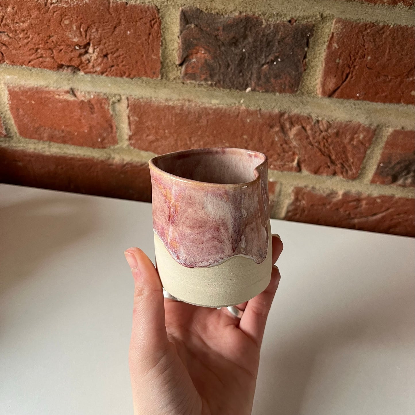 Dusty Pink Heart Espresso Cup