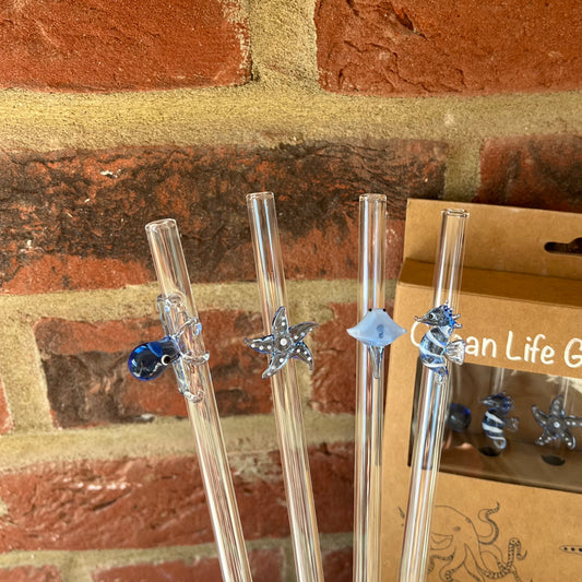 Ocean Life Glass Straws