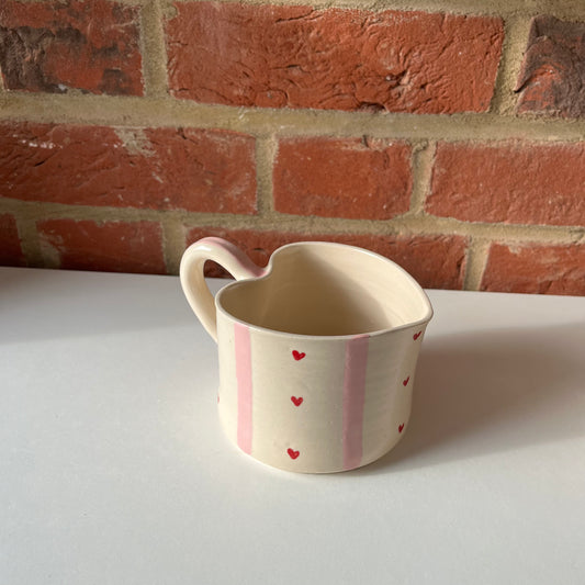 Imperfect Pink Stripy 'Love You' Valentines Mug