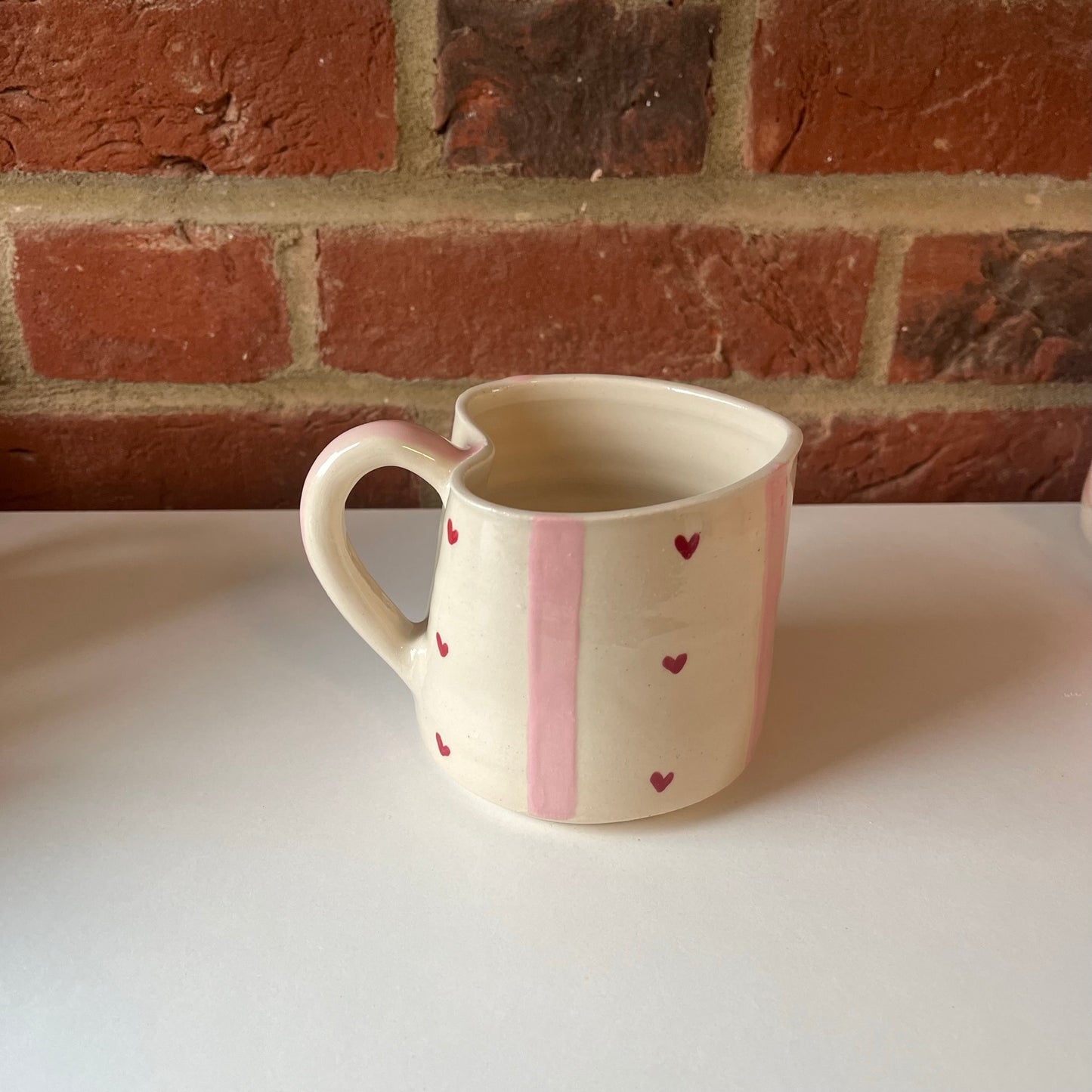 Pink Stripy 'Love You' Valentines Mug