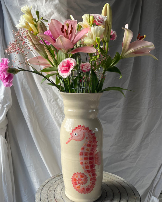 Pink Seahorse Vase