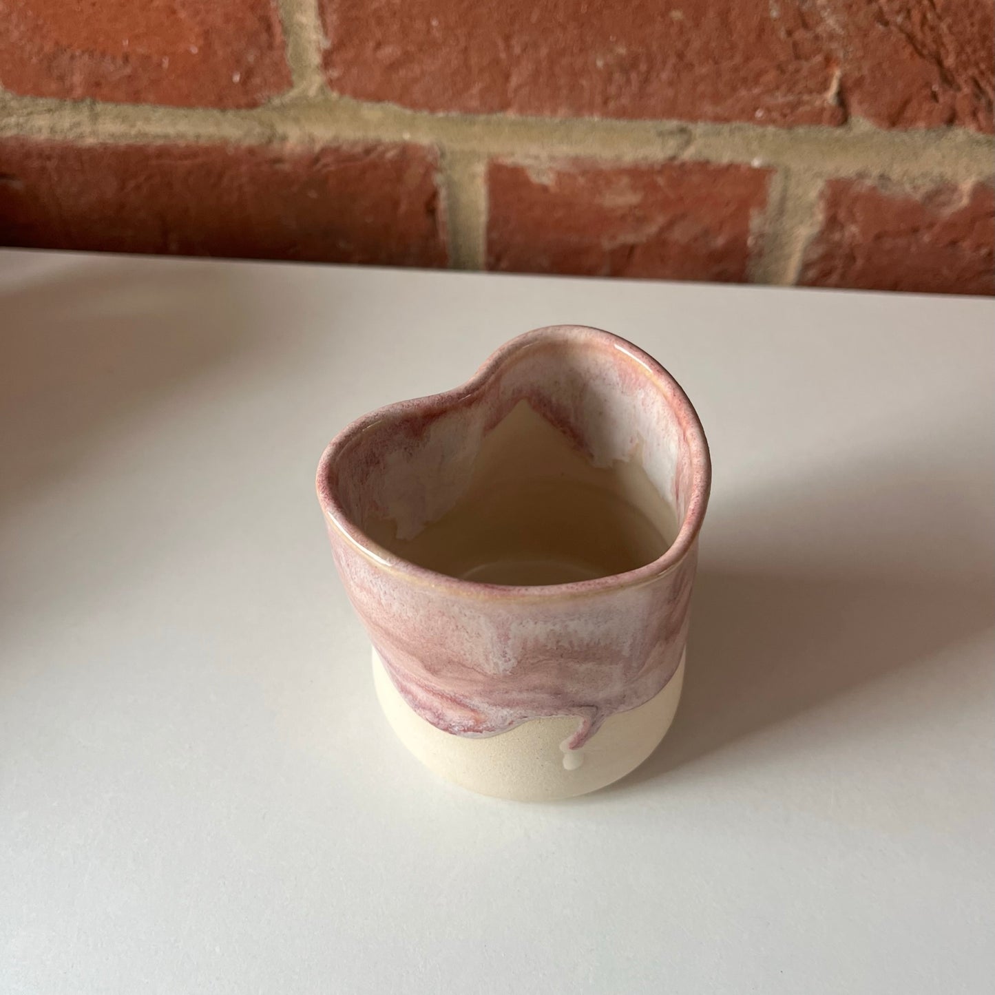 Dusty Pink 'Love You' Heart Espresso Cup