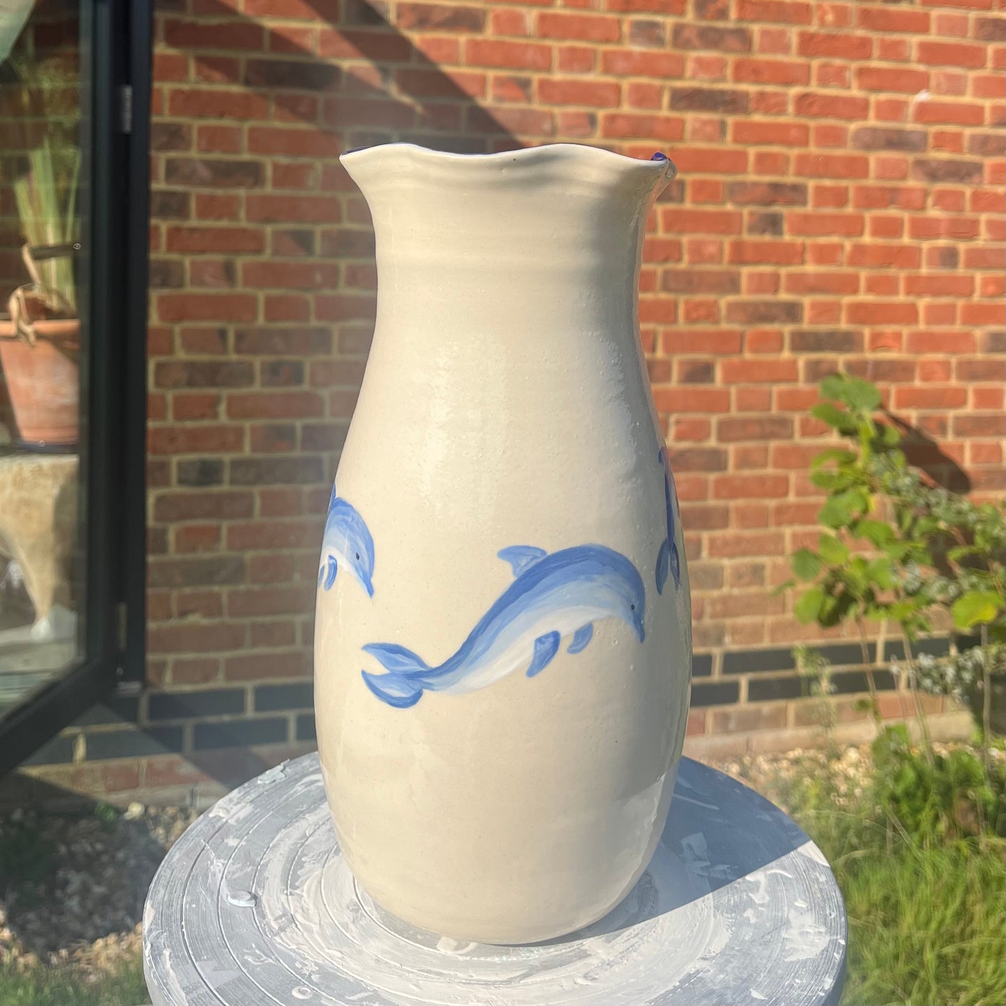 Wavy Dolphin Vase