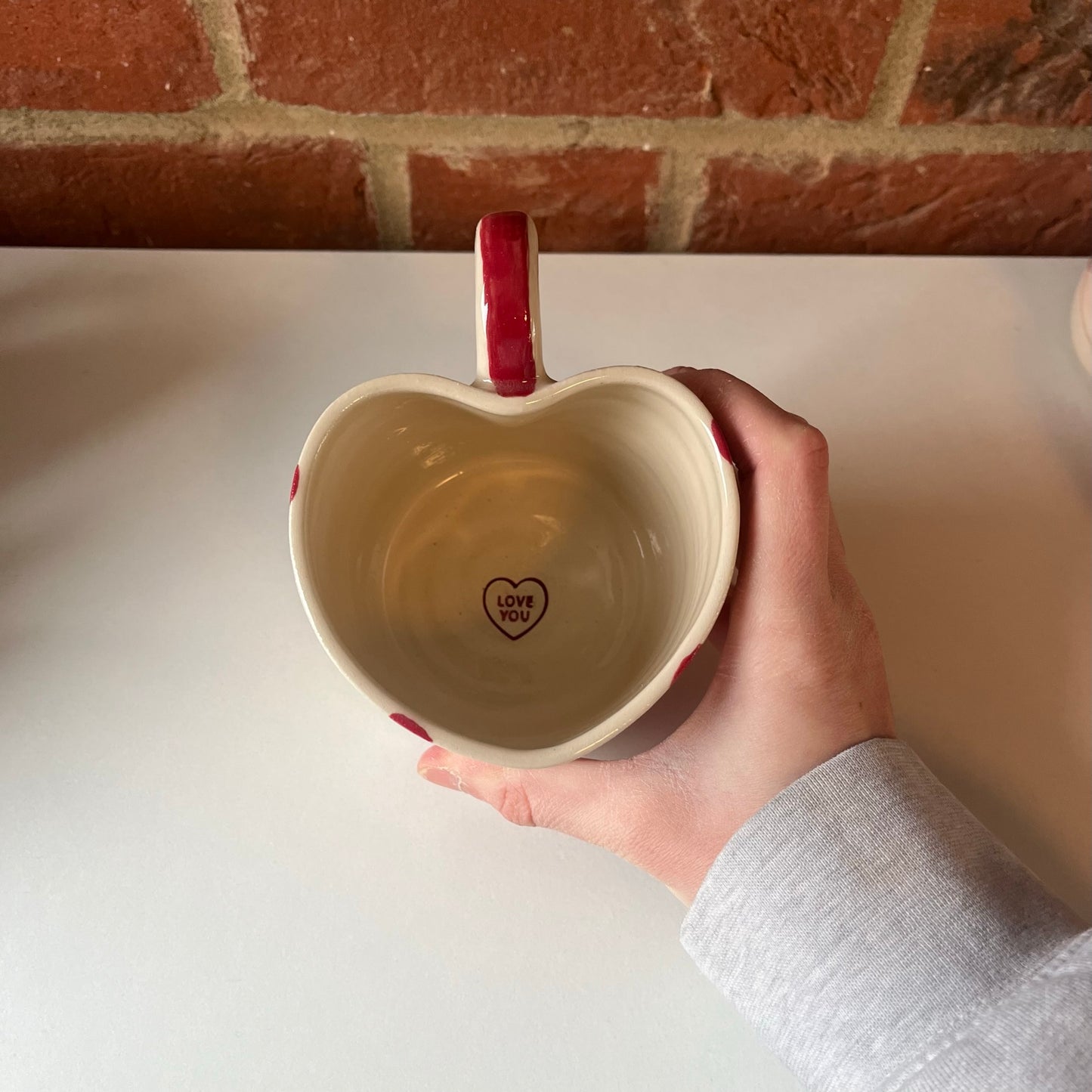 Red Stripy 'Love You' Valentines Mug