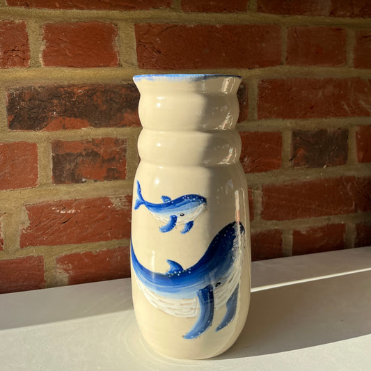 Whale and Calf Bubble Neck Vase