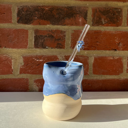 Indigo straw bubble cup