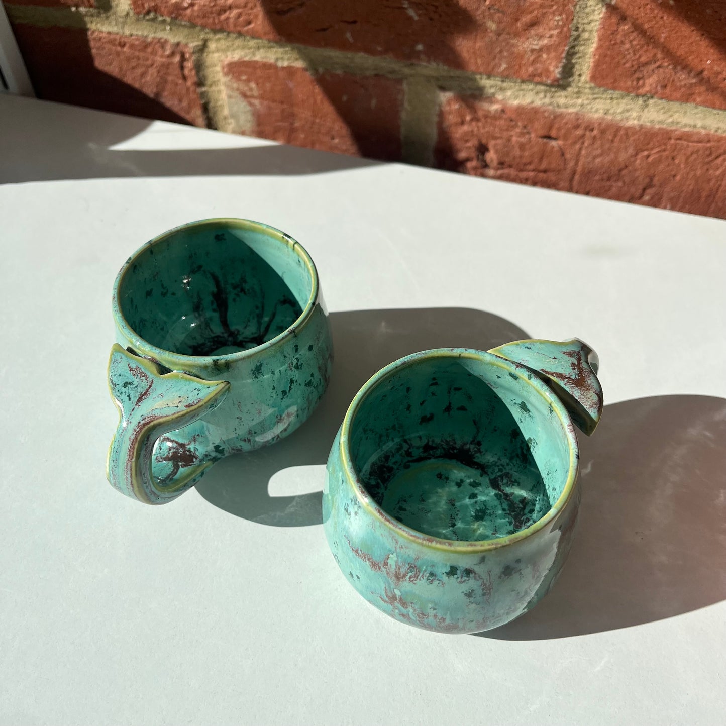 Imperfect Whale Tail Mini Mug in Speckled Duck Egg