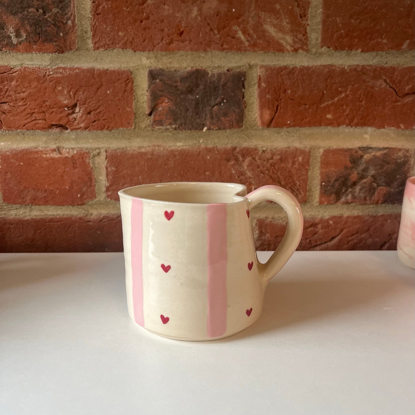 Pink Stripy 'Love You' Valentines Mug