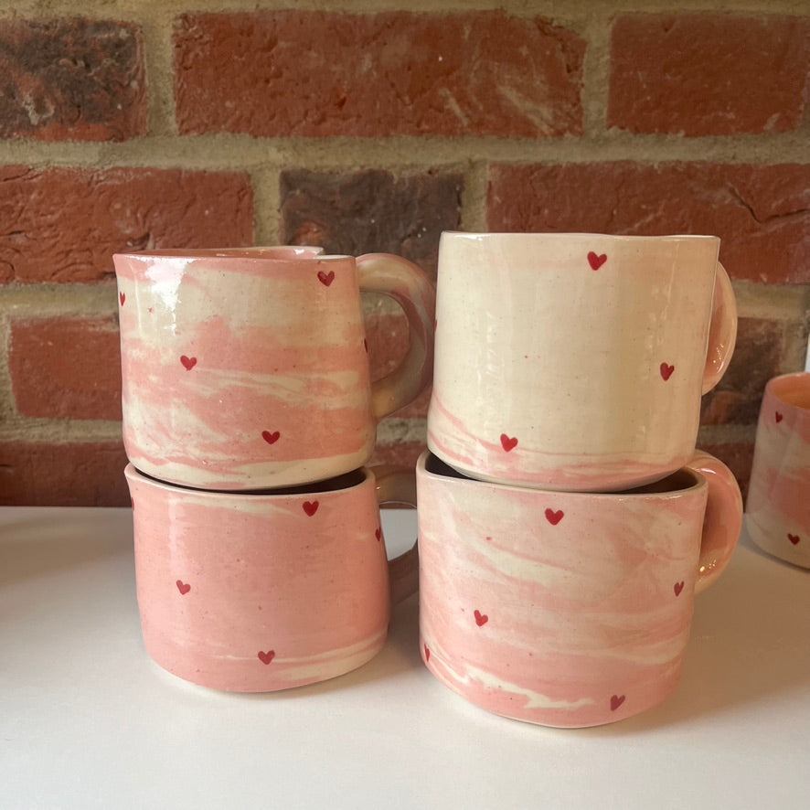 *mainly pink* Swirly Hearts 'Love You' Valentines Mug