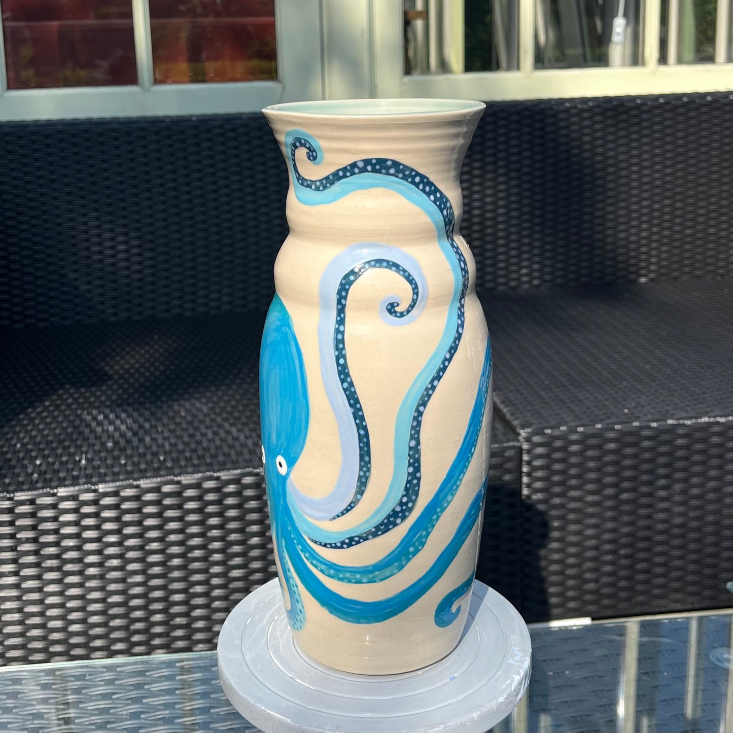 Turquoise Octopus vase