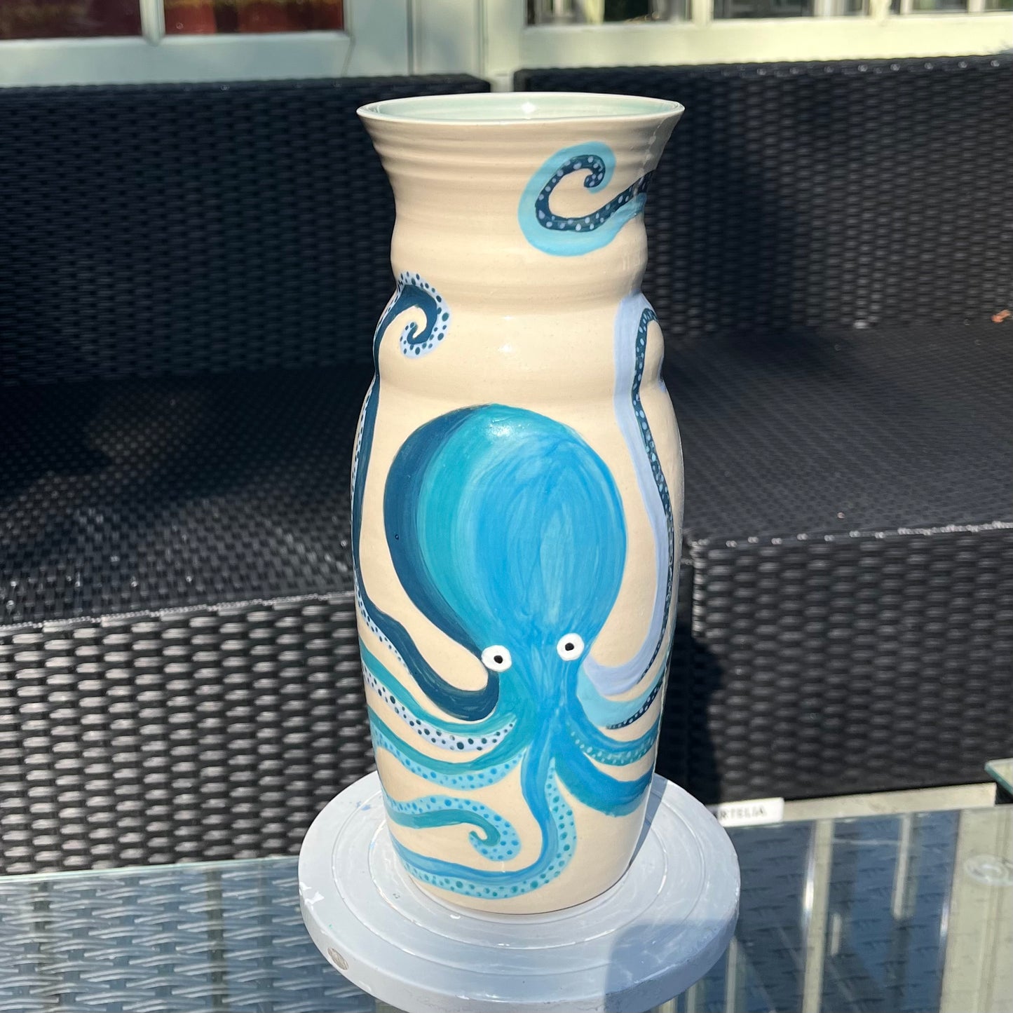 Turquoise Octopus vase