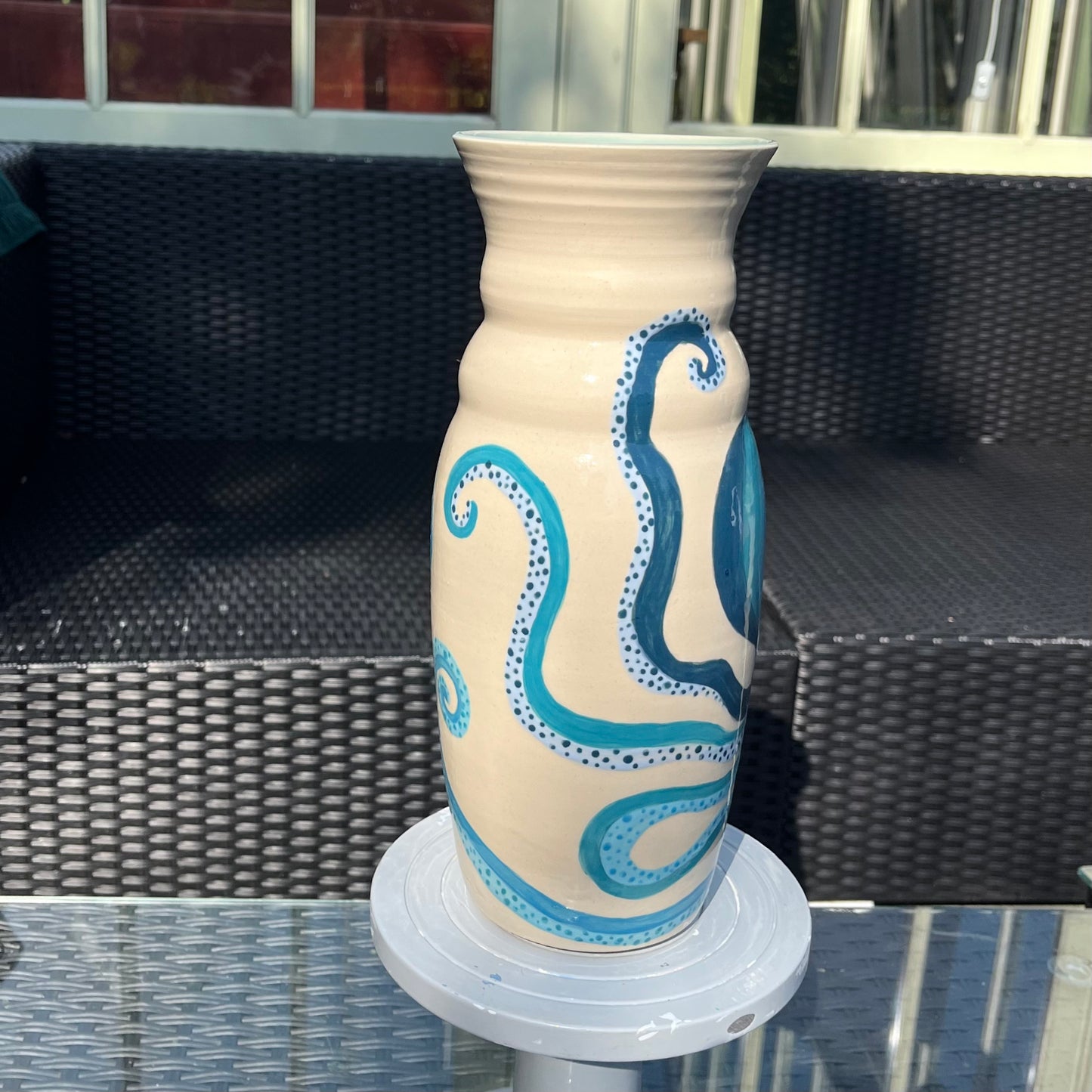 Turquoise Octopus vase