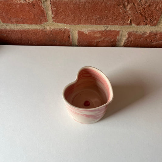 Red Swirly Heart Espresso Cup