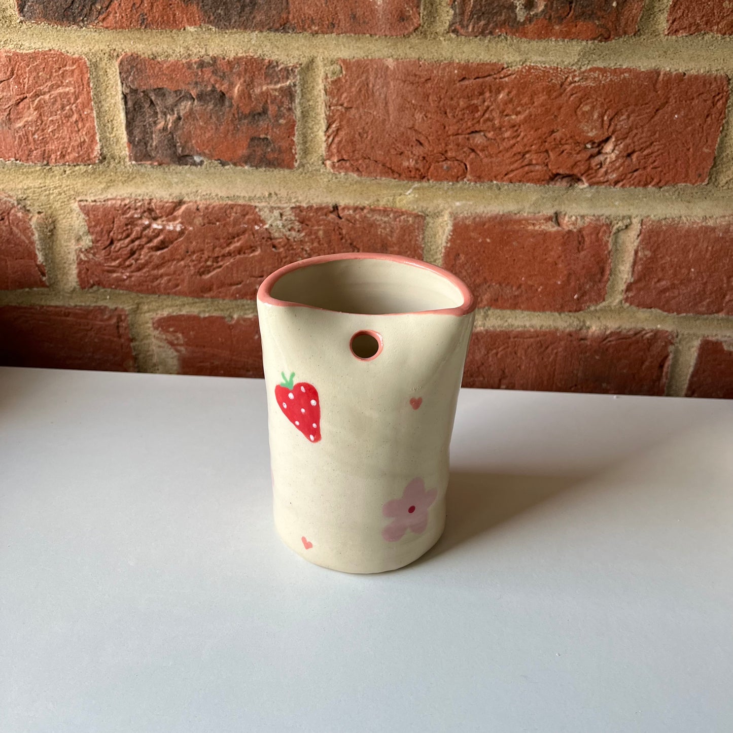Strawberry blossom straw cup
