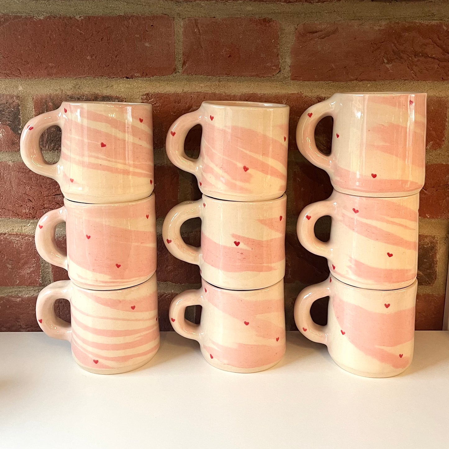 Pink swirly heart mug