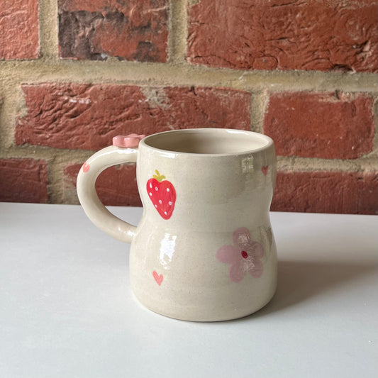 Imperfect bubble strawberry blossom mug
