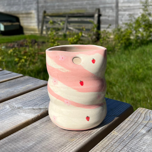 Olivia’s strawberry blossom straw cup