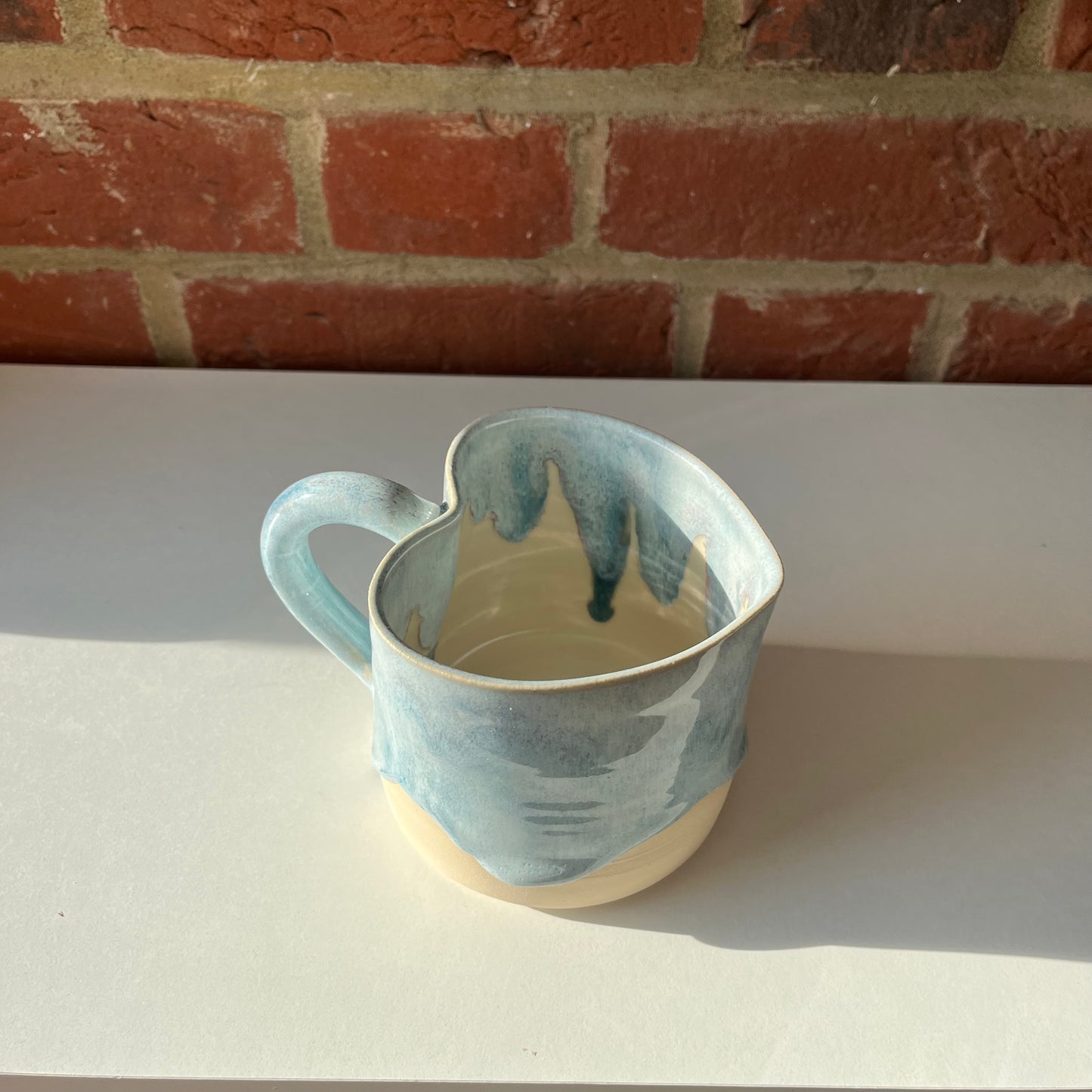 Imperfect blue sample heart mug