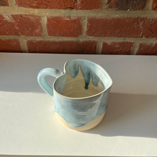 Imperfect blue sample heart mug